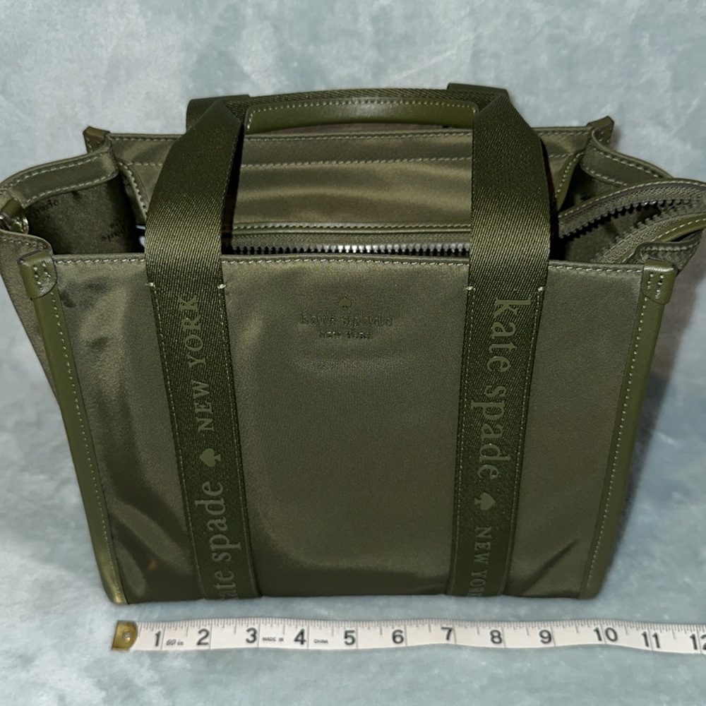 kate spade Green Small Structured Tote with Webbing Details - Picture 5 of 14